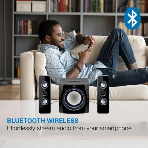 Miniatura 3 de iLive Electronics Sistema de altavoces Bluetooth con subwoofer integrado, 7.28 x 8.86 x 7.28 pulgadas, negro (iHB23B)