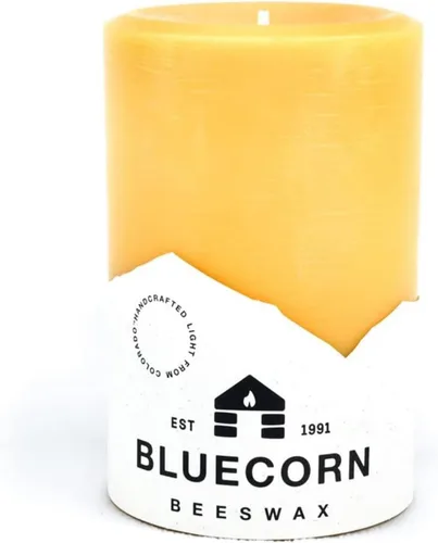 Miniatura 11 de Bluecorn Beeswax Vela de Pilar, 100% Cera de Abejas Natural Pura, Velas 2x3, Combustión Limpia y Sin Goteo, Larga Duración (25 Hr) Sin Parafina