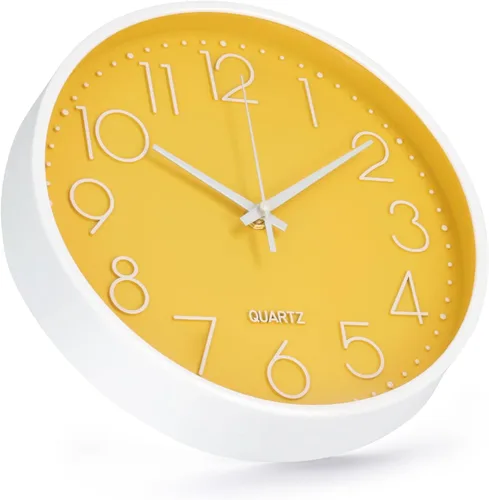 Miniatura 2 de Reloj de pared sin tictac, silencioso, moderno, simple, redondo, decoración, reloj de pared de cuarzo con esfera estereoscópica para el hogar