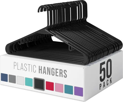Miniatura 9 de Perchas de plástico, paquete de 50 perchas color aguamarina, son perfectas para colgar abrigos y ahorrar espacio en general para clósets y nuevos