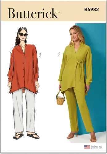 Butterick Misses - Kit de patrón de costura de camiseta y pantalones holgados, código de diseño B6932, tallas 8-10-12-14-16