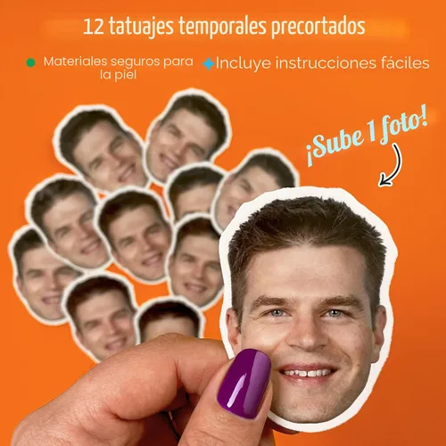 Miniatura 6 de Big Dot of Happiness Cara divertida con fotos personalizadas, recuerdos de fiesta, tatuajes temporales divertidos para la cara, juego de 12