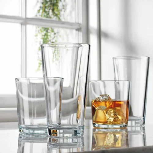 Miniatura 7 de Juego de vasos de Glaver's de 8 vasos de vidrio mixto, 4 vasos altos de 17 onzas, 4 vasos de whisky de 13 onzas, excelentes para whisky de cóctel