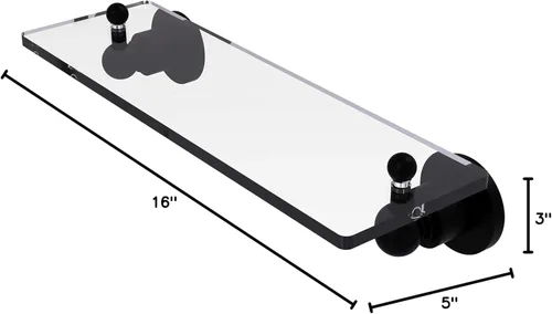 Miniatura 2 de Allied Brass AP-1/16 Astor Place - Estante de cristal con bordes biselados, color negro mate Mate negro
