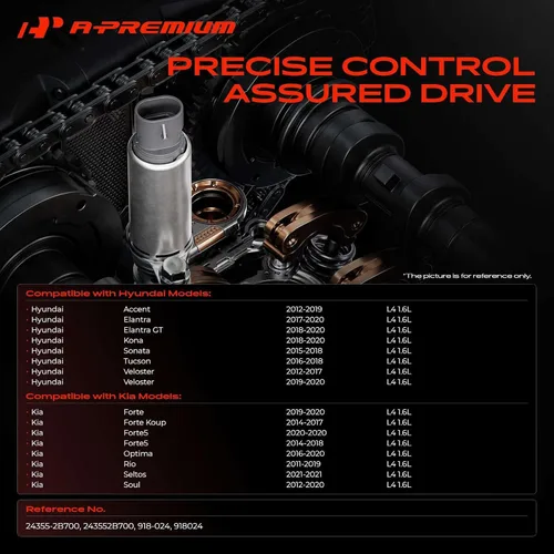Miniatura 2 de A-Premium Solenoide de sincronización de válvula variable (VVT) del motor de admisión o escape compatible con Hyundai & Kia - Accent, Elantra