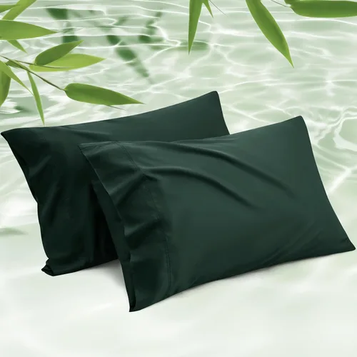 Miniatura 21 de Bedsure Juego de 2 fundas de almohada frescas de tamaño queen, rayón derivado de bambú, transpirables y suaves como la seda con cierre de sobre, 13