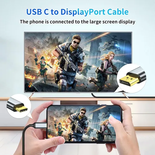 Miniatura 2 de Cable USB-C a DisplayPort de 6 pies, 4K a 144 Hz y 2K a 240 Hz, cable tipo C a DP de transferencia de datos de 10 Gbps