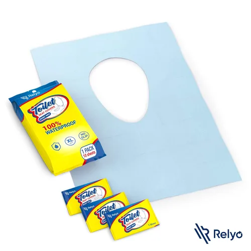 Miniatura 7 de Relyo Paquete de 20 fundas desechables XL para asiento de inodoro, impermeables, con pestañas adhesivas para adultos, niños y niños, viajes, baños