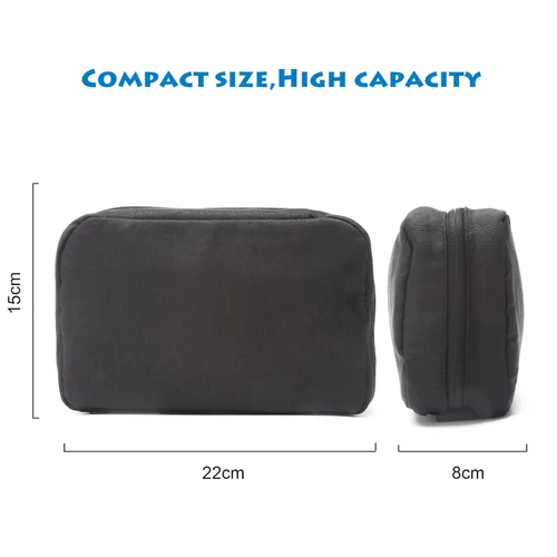 Miniatura 5 de Neceser colgante de lona Estuche de viaje compacto Organizador de cosméticos Kit de higiene de cuidado personal Bolsa de accesorios de baño