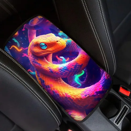 Miniatura 29 de Funda para reposabrazos de automóvil, ajuste universal para la mayoría de automóviles, SUV, camiones, sedán, patrón fresco, plegable, cómoda, Oso
