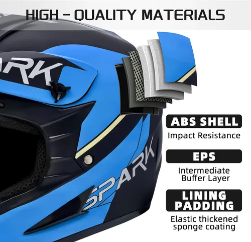 Miniatura 6 de Casco de motocross juvenil para niños, aprobado por el DOT, equipo de seguridad de cara completa para bicicleta de montaña, ATV, motocross