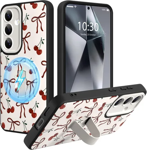 Miniatura 81 de Funda magnética compatible con Samsung Galaxy S25 Ultra para mujeres y hombres, estética flor de durazno, correa de muñeca ajustable incorporada