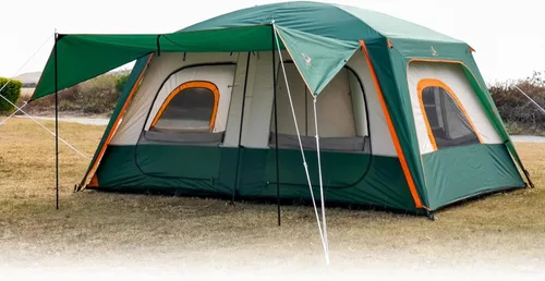 Miniatura 13 de KTT Extra Large Tent 10-12-14 Person(B),Family Cabin Tents,2 Rooms,3 Doors and 3 Windows with Mesh,Straight Wall,Waterproof,Double Layer,Big Tent