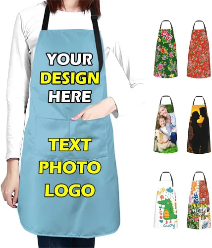 Miniatura 26 de Delantales impermeables personalizados para diseñar tu propia imagen, logotipo, texto, añadir fotos, delantal para cocinar hornear, 33 x 27.5