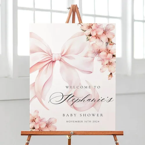 Miniatura 24 de Letrero de bienvenida editable de flores silvestres para baby shower, letrero de mariposa para baby shower, letrero con nombre personalizado