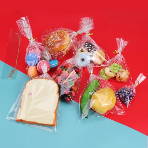 Miniatura 3 de 400 bolsas de celofán plano transparente con 3 x 5 pulgadas, 4 x 6 pulgadas, 5 x 7 pulgadas, 2 x 10 pulgadas, bolsas de golosinas con lazos son