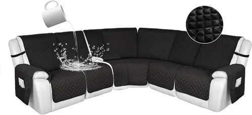 Miniatura 172 de HDCAXKJ Fundas de sofá seccional reclinable 100% impermeable, forma de L, funda de sofá reclinable lavable acolchada suave para mascotas, perro