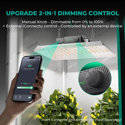 Miniatura 2 de MARS HYDRO TS1000 150W Luz LED de cultivo para plantas de interior, con reflector patentado, luces regulables de 5 niveles, lámparas de crecimiento