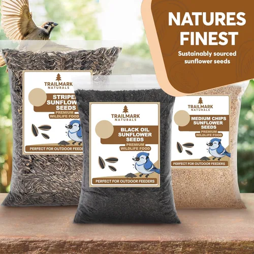 Miniatura 5 de Semillas de girasol de aceite negro de 50 libras para pájaros - Alimento premium para la vida silvestre - Sin OMG - Cultivado en los Estados Unidos