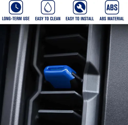Miniatura 4 de Jimen Compatible con Ford Bronco 2021-2023, 4 piezas de cubierta de botón de ajuste de ventilación de aire de consola central (azul)