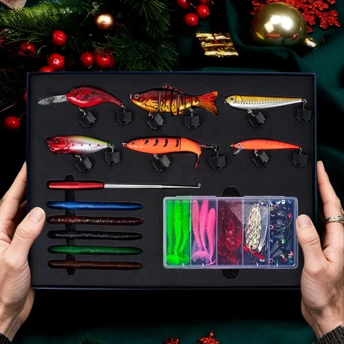 Miniatura 2 de Kit de caja de aparejos de pesca de 104 piezas con señuelos de pesca, ganchos, pesas, herramienta para quitar anzuelos y accesorios de pesca, juego