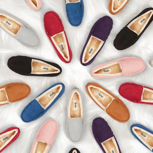 Miniatura 6 de Floopi Pantuflas para mujer, forro de piel sintética suave con espuma viscoelástica acogedora, pantuflas de casa para mujer con suela antideslizante