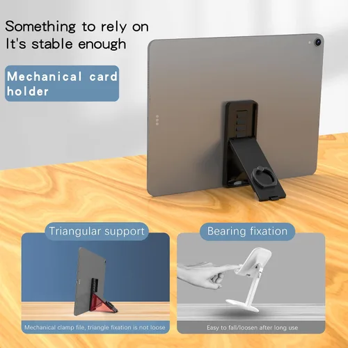 Miniatura 2 de Soporte ligero para anillo de tableta con agarre giratorio de 360°, soporte plegable delgado para tableta, soporte de un solo dedo anticaída