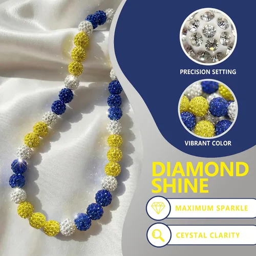 Miniatura 4 de Collar de béisbol con cuentas para hombre, colección Bling Ice, de 16 a 20 pulgadas, ideal para equipos de béisbol y entusiastas Arctic Ice