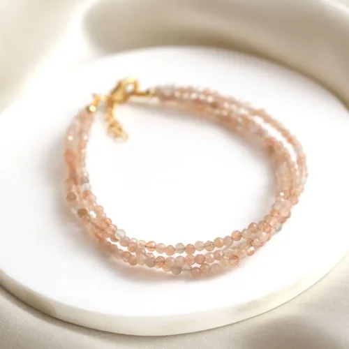 Miniatura 48 de Gempires Natural Multi Strand Beaded Bracelets Lightweight Handmade Gemstone Jewelry Hypoallergenic 8 Inch Gold Plated Stylish Everyday Wear Jewelry