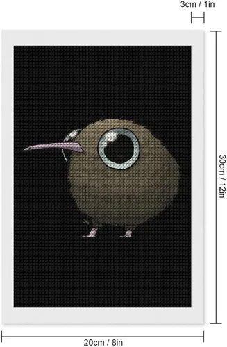 Miniatura 2 de Kit de pintura de diamante con diseño de pájaro kiwi gordo lindo y cuadrado completo, manualidades para decoración de pared del hogar