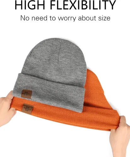 Miniatura 6 de Gorro de invierno de punto acrílico para hombres y mujeres suave cálido unisex con puños