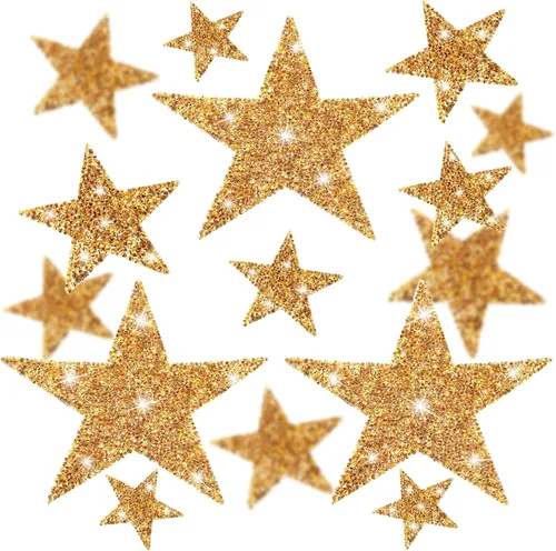 Miniatura 7 de Syhood 32 parches patrióticos de estrellas para planchar con purpurina y diamantes de imitación, apliques para decoración del día de los Caídos