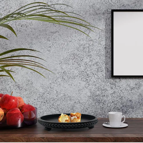 Miniatura 4 de FramePro Bandeja Decorativa Redonda de 12 pulgadas con Cuentas de Madera - Elevadores de Bandeja de Servir Negros para Sala de Estar, Mesa de Café