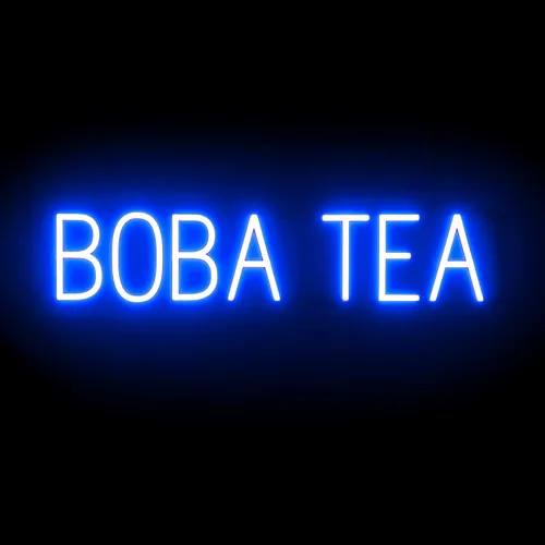 Miniatura 11 de SpellBrite Letrero BOBA para cafeterías y tiendas de té Boba Señales relacionadas con Boba, con aspecto de neón, luz LED azul 17.2 x 6.3 pulgadas