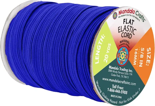 Miniatura 156 de Mandala Crafts - Rollo de cordón elástico plano para costura y manualidades Blanco