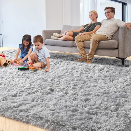 Miniatura 6 de PAGISOFE Alfombras de Área Ultra Suaves y Esponjosas para Dormitorio de Niños Varones, Alfombras Plateadas para Habitación de Niños, Alfombra
