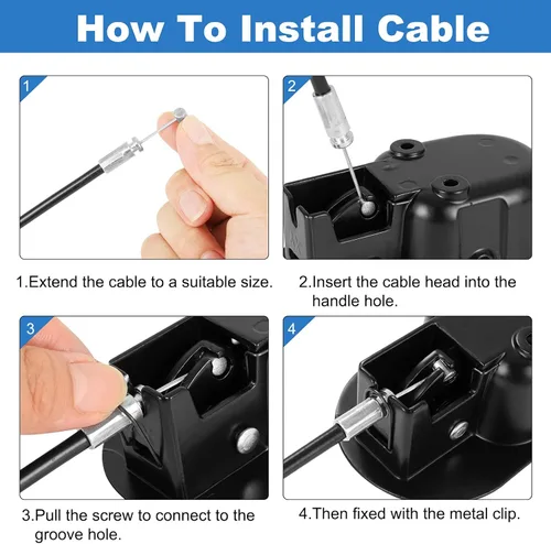 Miniatura 6 de Nonley Tirador reclinable de metal resistente con cable, mango universal de liberación reclinable para sofá que se adapta a la mayoría