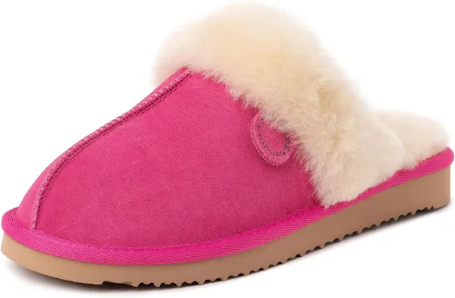 Miniatura 91 de Dearfoams Fireside Sydney Pantuflas anchas de piel de oveja para mujer, para interiores y exteriores