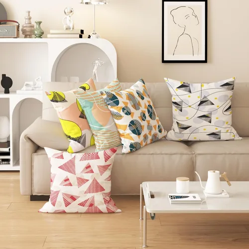 Miniatura 4 de Funda de almohada estampada, respaldo de dormitorio, almohada cuadrada con patrón de alce nórdico moderno, decoración para el hogar y la sala