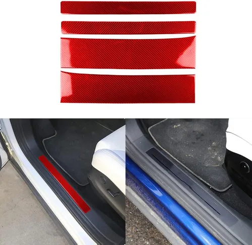 SANRILY 4 piezas para Tesla Model X, protector de umbral de puerta, de fibra de carbono, protector de umbral de puerta de automóvil, protector de