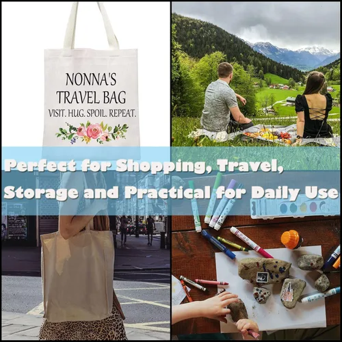 Miniatura 6 de GJTIM Nonna Regalo para abuela de nietos Nonna regalo de viaje abuela bolsa de maquillaje bolsa de maquillaje, Bolso beige, Talla única