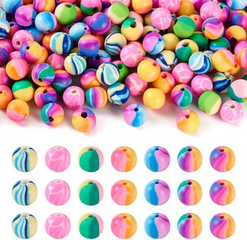 Miniatura 7 de Craftdady 200 cuentas sueltas de arcilla polimérica Plumeria Flower Spacer de 0.472 x 0.315 in, colores mezclados al azar, 5 pétalos, cuentas Flores