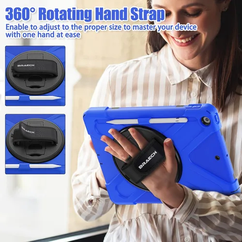 Miniatura 4 de BRAECNstock - Funda para Apple iPad de 9ª/8ª/7ª generación, de 10.2" 2021/2020/2019, funda protectora a prueba de golpes para niños, con protector