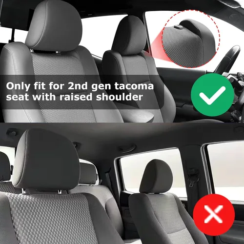 Miniatura 2 de Carlimeki Fundas de asiento personalizadas para Tacoma 2005 2006 2007 2008 2009 2010 2011 2012 2013 2014 2015 Crew Cab 2ª Gen Tacoma Base