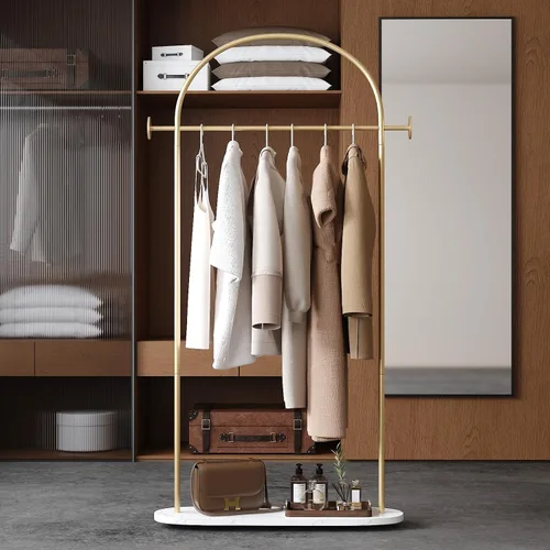 Miniatura 8 de TIEOU Perchero de metal dorado, soporte de entrada no empotrado, perchero para sombreros y abrigos, pequeño perchero para ropa, moderno Estante