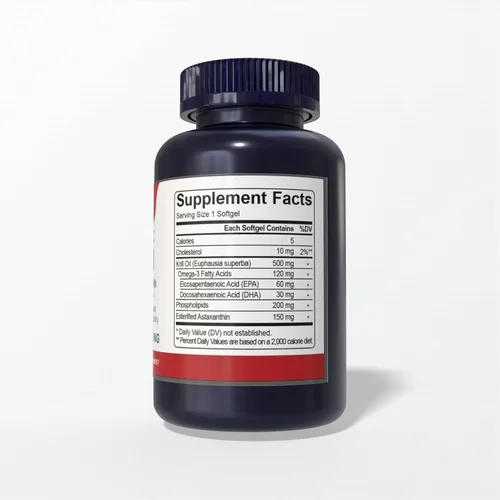 Miniatura 3 de Aceite de krill antártico 1000 mg con astaxantina - Alto contenido de fosfolípidos - 150 mg de astaxantina esterificada, 200 mg de fosfolípidos
