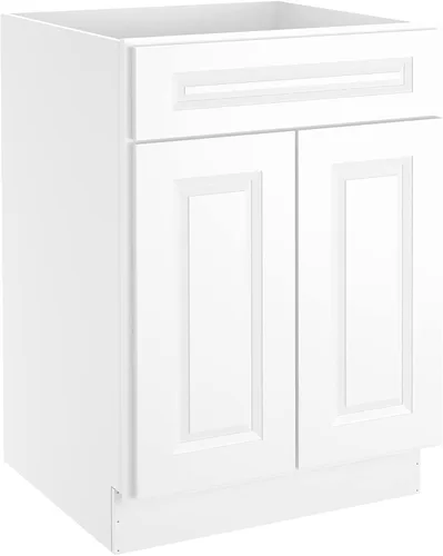 Miniatura 23 de LOVMOR Armarios de base de cocina, armario de almacenamiento aparador, gabinete de entrada con 1 cajón y estante ajustable, 24 pulgadas de ancho x