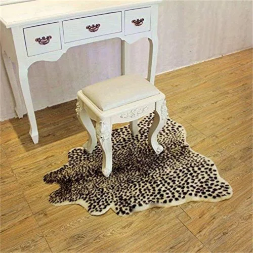 Miniatura 7 de Alfombra con estampado de leopardo, piel de vaca sintética, alfombra artificial, piel de vaca de imitación, leopardo, tigre, cebra, tapete de piel