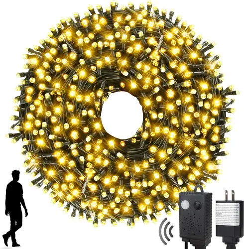 Miniatura 24 de MZD8391 300 luces LED rojas y verdes de 105 pies, luces de Navidad para interiores y exteriores, luces de árbol de Navidad, decoraciones de fiesta