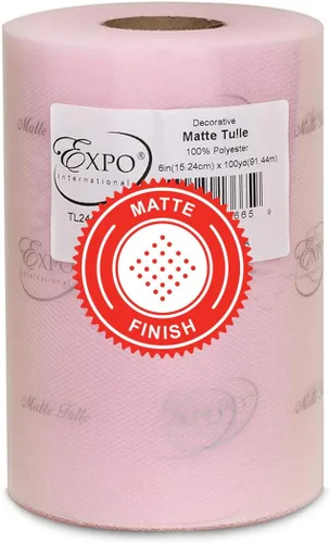 Miniatura 11 de Expo International Tul mate decorativo, rollo/carrete de 6 x 100 yardas, tela de tul de poliéster ligera para tutús, disfraces y decoraciones